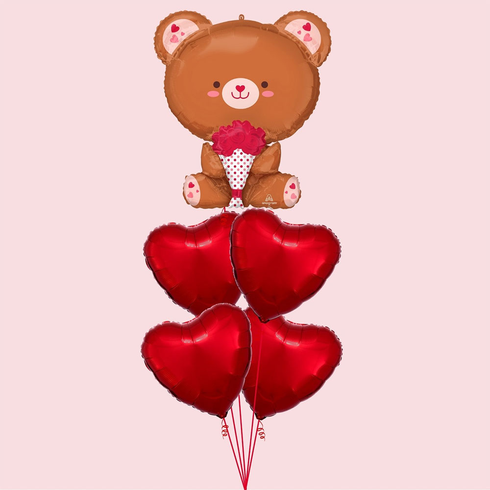 Balonski šopek Medvedek ljubezni