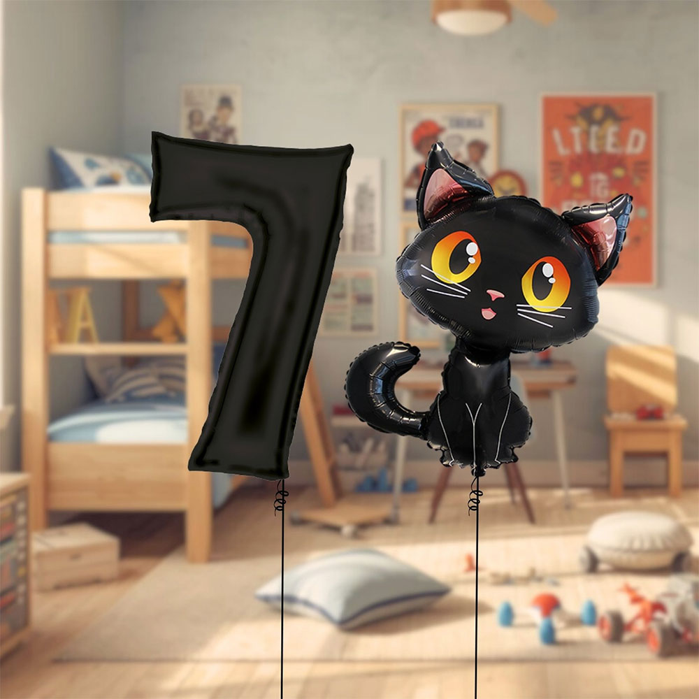 Balonski šopek Črna muca & 7